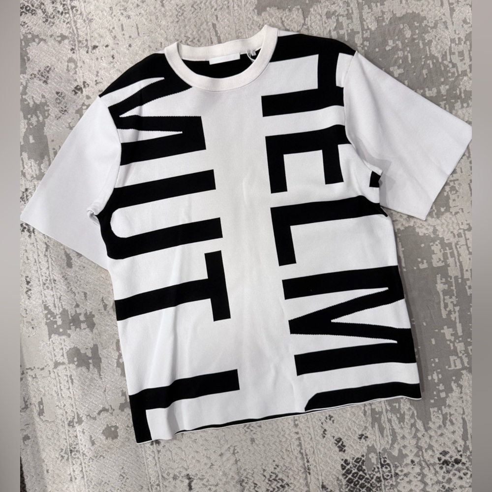 Helmut Lang Black and White Graphic Top